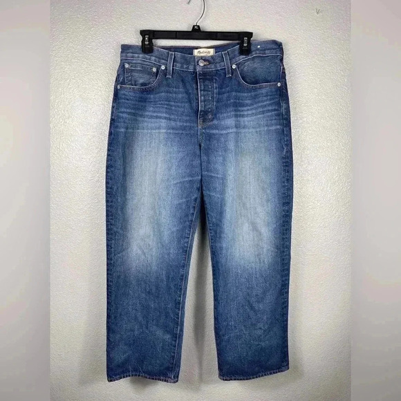 Madewell Low Slung Straight Dark Wash Jeans Pants Sz 30P Low Waisted 100% Cotton - Picture 3 of 10